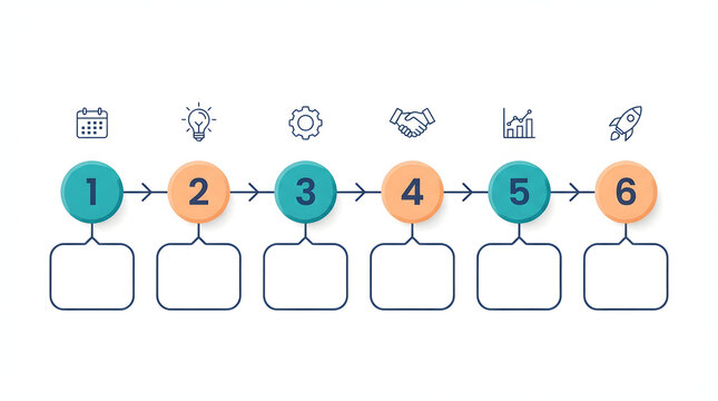 Business timeline infographic elements &mdash; flat vector milestone and process template set