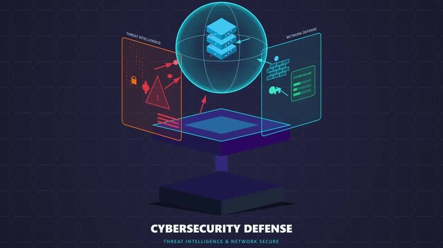 A digital visualization representing advanced cybersecurity defense systems with threat intelligence analysis and network security monitoring protocols