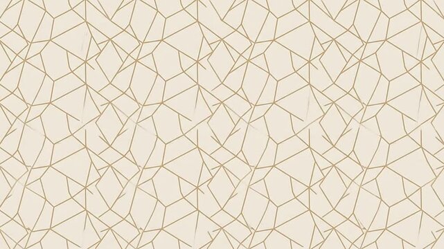 Golden Geometric Line Pattern Animation on Beige Background