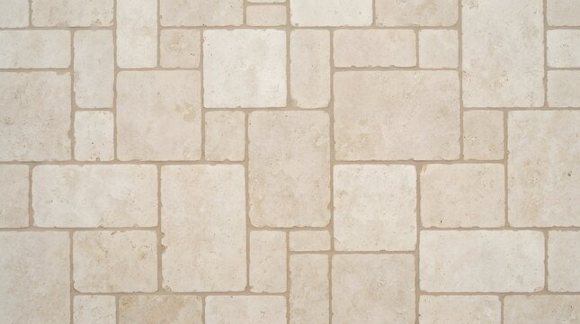 Travertine pavers texture cream stone outdoor flooring.