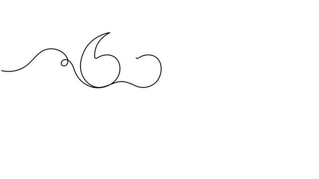 Animated double quote marks icon sign continuous one line drawing moving on white background minimalist ideal  for expression story and paragraph concept symbol animation