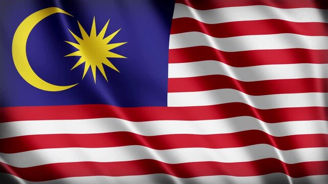 Malaysia national flag waving gracefully, symbolizing national pride and identity