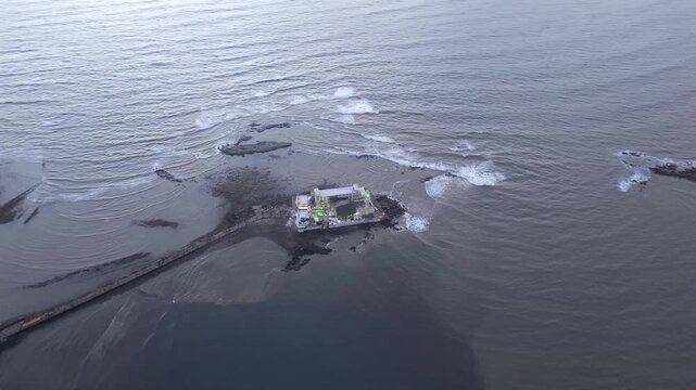 Aerial Evening View of Mumbai Coastal Road Haji Ali Dargah and Mumbai Skyline Maharashtra