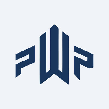 Abstract PWP Shield or Arrow Corporate Logo Design Vector