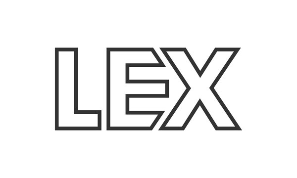 LEX logo design template with strong and modern bold text. Initial based vector logotype featuring simple and minimal typography. Trendy company identity.