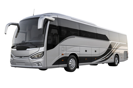 Sleek silver passenger coach bus with touring bus modern coach public transport road travel motor coach luxury coach travel industry large vehicle modern design road trip public transit