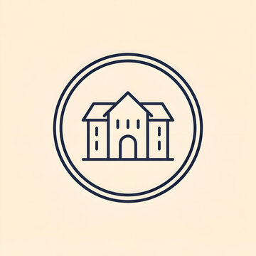 School Building in Circle