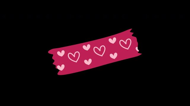 Hearts Pattern Sticky Tape, Washi Tape with Heart Pattern