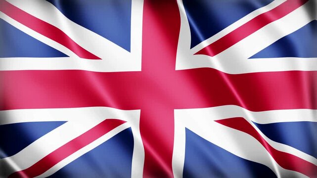 UK flag waving in the wind, representing the United Kingdom with a clean and patriotic design