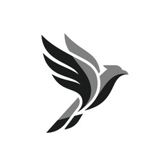 Obraz premium Abstract Bird Logo Design, Minimalist Flying Dove Icon, Freedom Symbol