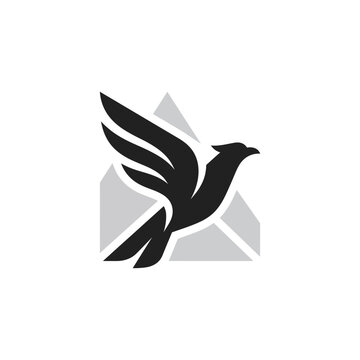 Abstract Dove Bird Flying Out of Envelope Icon, Freedom, Communication, Speed