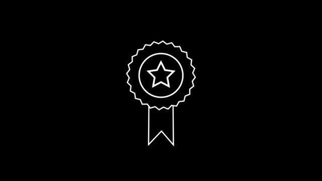 Merit animated icon badge with star stripes elements.
