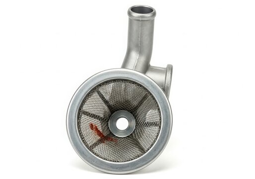 Close-up of a water pump impeller isolated on white background