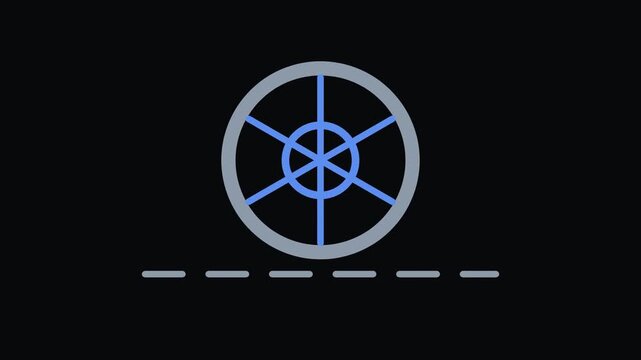 Wheel rolling forward - Vehicle Inner Working Automotive Systems in Motion
