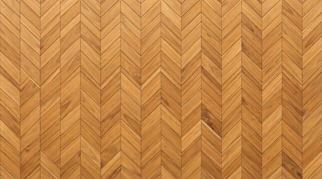Light oak wood parquet with chevron design motif.
