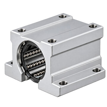 Linear Bearing Block SBR Aluminum Motion Slide Isolated 
On Transparent Background