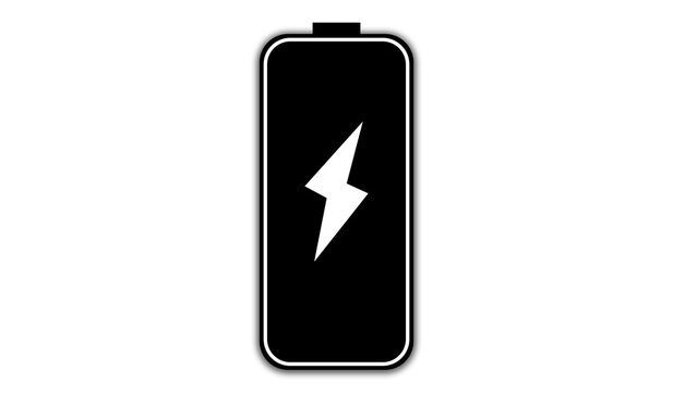 Fully Charged Battery Icon, Full Battery Level Power Indicator Symbol for Mobile UI 
