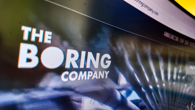 a computer screen  with the boring company website displayed..
