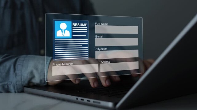 Recruitment and employment concept with candidate applications, resume review and hiring decisions. Modern HR process focused on talent acquisition, workforce planning and professional development.