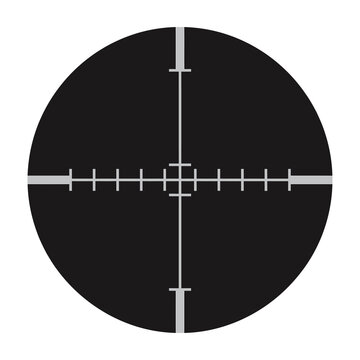 Rifle scope reticle sight black circle with crosshairs