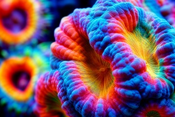 Obraz premium abstract macro colorful vibrant coral