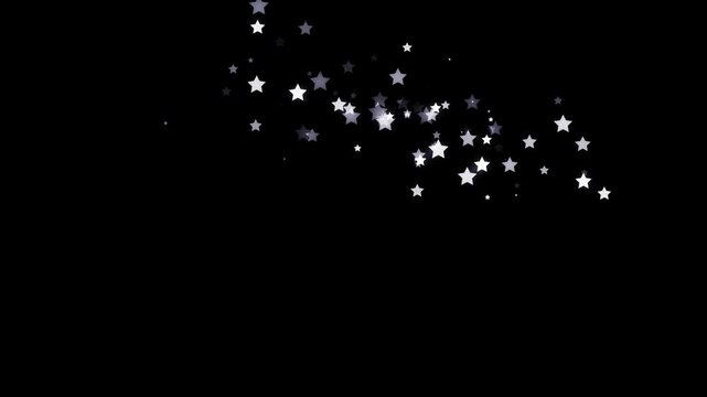 Glowing glitter sparkle animation with twinkling star trail on black screen, magic glitter dust trail, curved star motion burst, white twinkling stars line, fantasy light motion background, 4k
