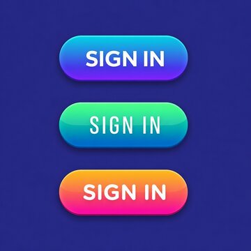 Colorful pixel art sign in button with glowing gradient effect
