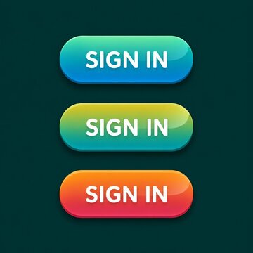 Modern gradient sign in buttons with sign in text