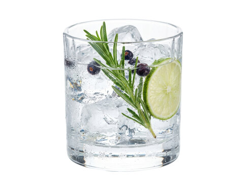 Refreshing Gin Cocktail with Lime and Rosemary