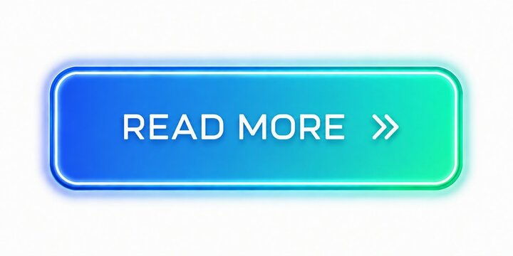 Modern read more button with glowing blue gradient and arrow