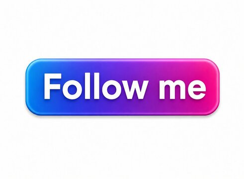 Colorful follow me button with gradient background