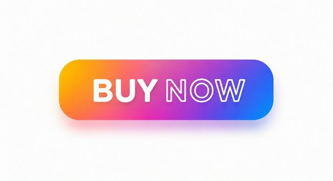 Bright colorful buy now call to action button with gradient background