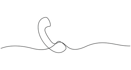 Obraz premium Single continuous line of a telephone handset receiver