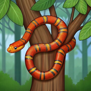 Corn snake on a branch