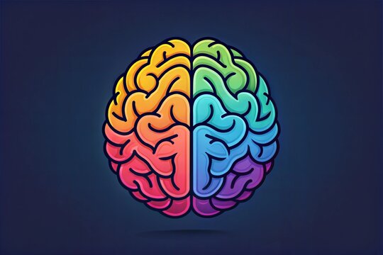 Color brain logo vector icon