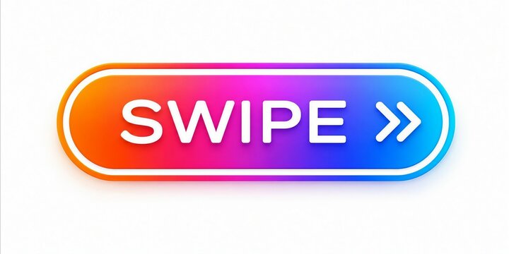 Swipe right colorful button with arrow icon