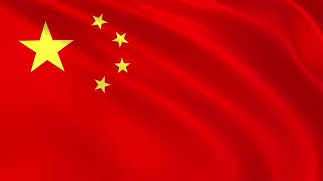 China flag waving in the wind, Chinese national flag background 4k animation