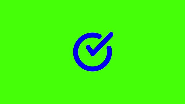 Check mark icon. check mark animation motion. Animated tick mark icon with circle loading animated on a black background 4k .