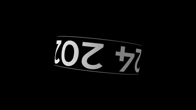 Title 10 second Digital countdown 2001-2026. 10 second countdown year animation on transparent background un black background
