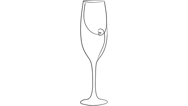 champagne flute glass white background.