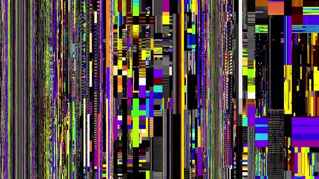 Digital glitch overlay video background with abstract futuristic shape and geometric design Loop motion fractal generated