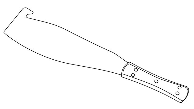Cleaver knife on white background.