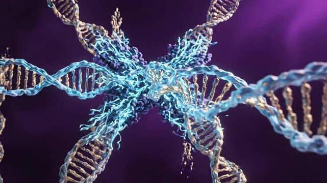3d render of a human chromosome structure representing genetic material and dna