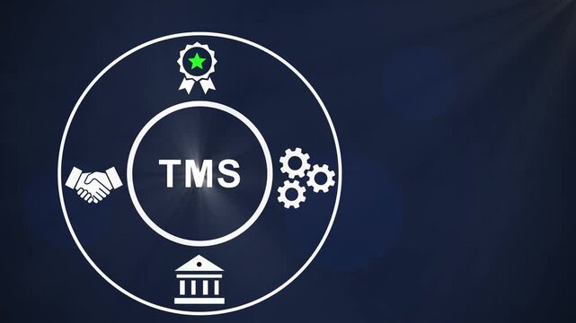 Tms transportation management system infographic animation featuring logistics supply chain optimization symbols, corporate business strategy concepts, and digital workflow solutions