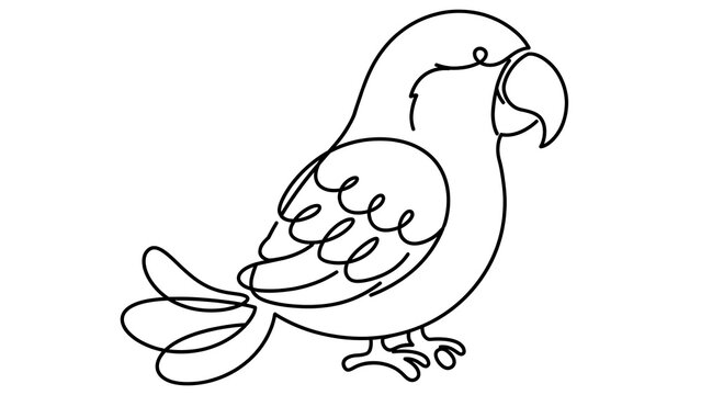 Colorful parrot white background.