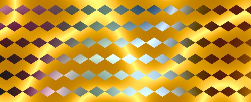 Luxury Golden Geometric Background with Metallic Diamond Pattern