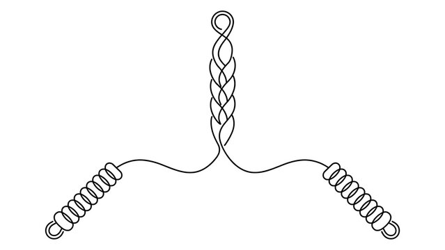 Coiled wire rope white background.