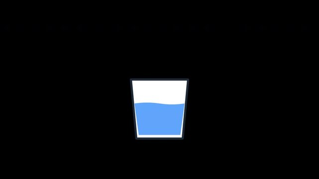 Minimalist Water Glass Filling and Emptying Vector Animation