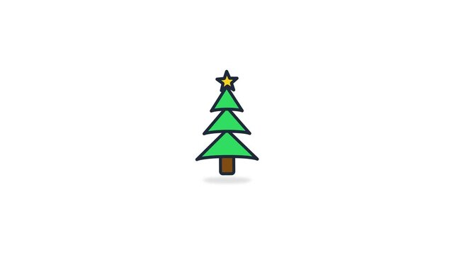Minimalist christmas tree grid pattern on white background