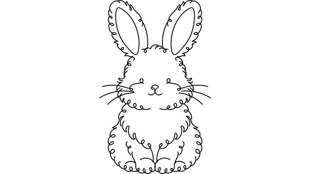 Cute Bunny Rabbit white background.